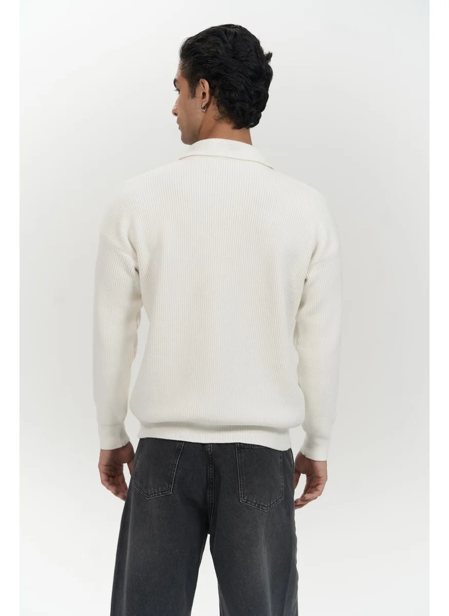 Mai Collection Mathis Ecru Turtleneck Men's Knitwear Sweater