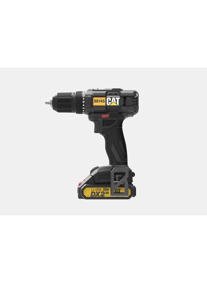 كاتربلر CAT DX145.1 مثقاب حفر بقوة 18 فولت 13 ملم من كاتربلر،  2 × 2.0 امبير الساعة بطارية ليثيوم ايون، مع شاحن وصندوق ادوات للحفر في البناء  - Image 3