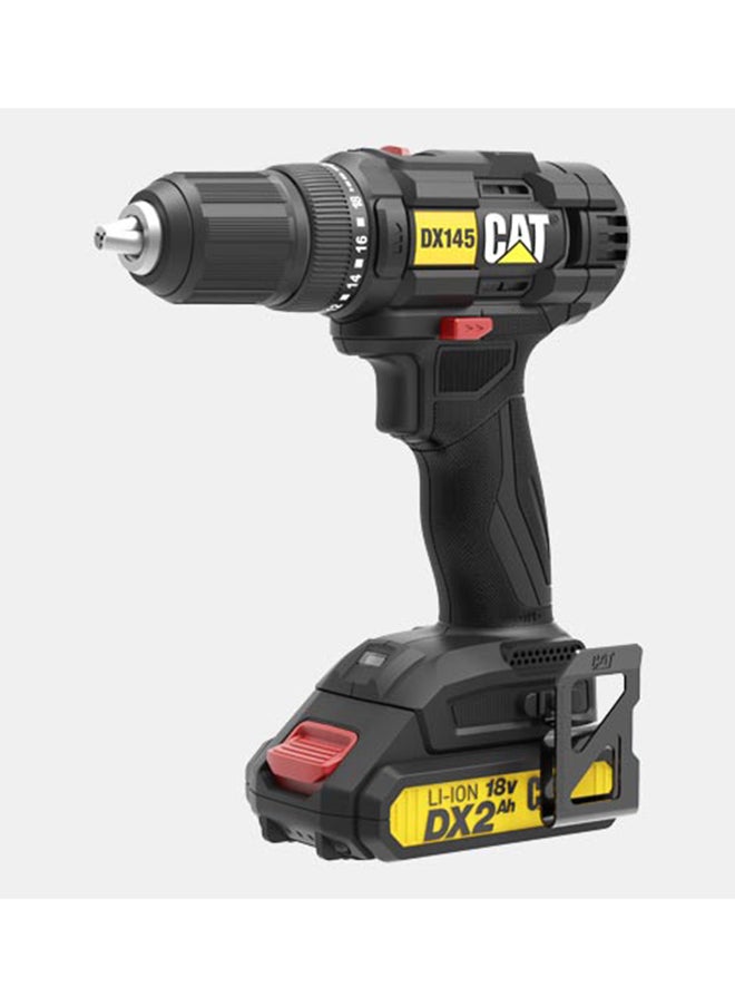 كاتربلر CAT DX145.1 مثقاب حفر بقوة 18 فولت 13 ملم من كاتربلر،  2 × 2.0 امبير الساعة بطارية ليثيوم ايون، مع شاحن وصندوق ادوات للحفر في البناء  - Image 2