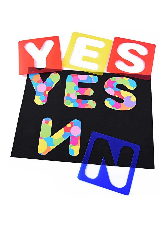 تيكيونايت مجموعة 26 قطعة من استنسل الحروف الأبجدية استنسل الحروف البلاستيكية لتعلم الرسم والديكور الحرفي (8 × 8 بوصات) - Image 5