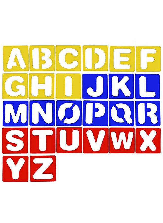 تيكيونايت مجموعة 26 قطعة من استنسل الحروف الأبجدية استنسل الحروف البلاستيكية لتعلم الرسم والديكور الحرفي (8 × 8 بوصات) - Image 3