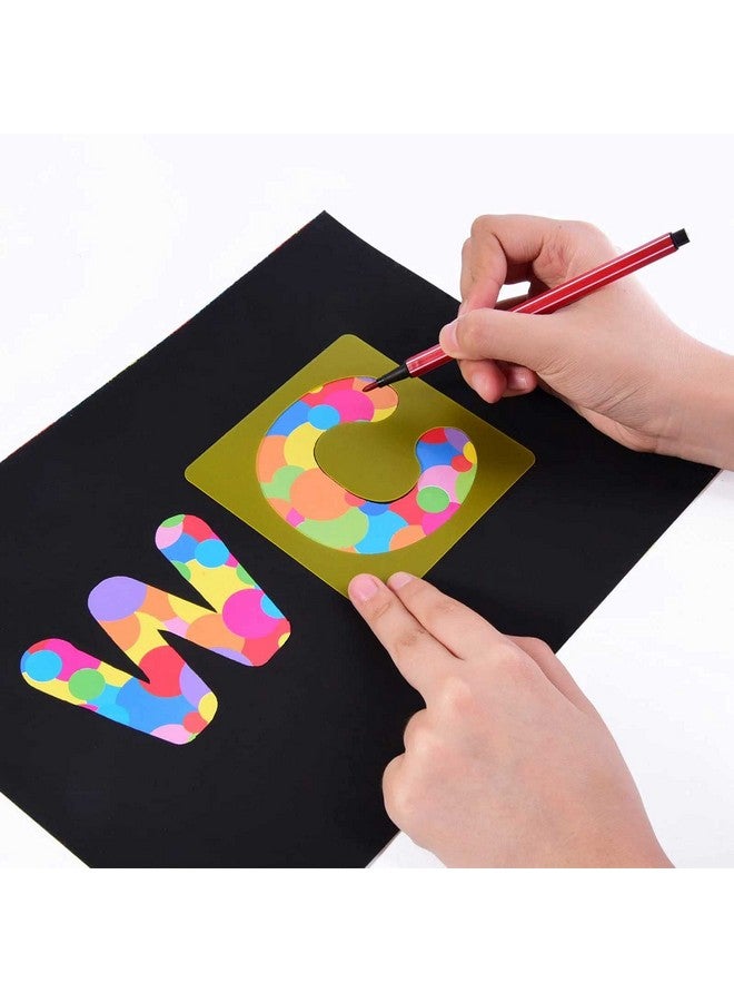 تيكيونايت مجموعة 26 قطعة من استنسل الحروف الأبجدية استنسل الحروف البلاستيكية لتعلم الرسم والديكور الحرفي (8 × 8 بوصات) - Image 4