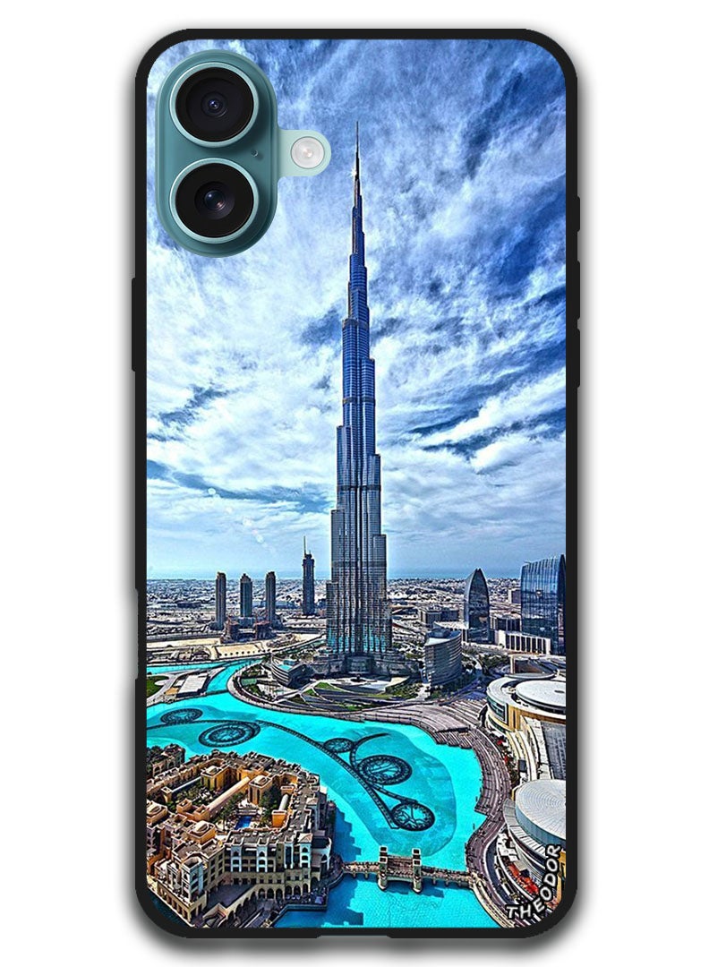 Theodor Protective Case Anti Scratch Shock Proof Bumper Cover For iPhone 16 (6.1)-inch Burj Khalifa in Day - Image 1