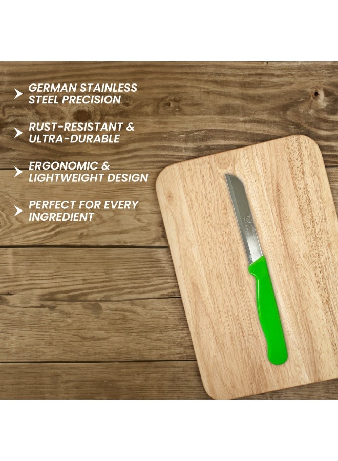solingen SOLINGEN Stainless Steel Kitchen Knife Set - Ultra Sharp Serrated Blade Knifes for Vegetables & Fruits, Solid Handle, Easy to Grip, Gift for Cooking Lovers & Chefs (Marble & Solid Handle, Set of 3+1) - Image 3