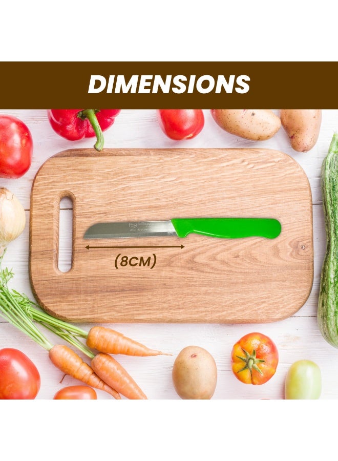 solingen SOLINGEN Stainless Steel Kitchen Knife Set - Ultra Sharp Serrated Blade Knifes for Vegetables & Fruits, Solid Handle, Easy to Grip, Gift for Cooking Lovers & Chefs (Marble & Solid Handle, Set of 3+1) - Image 5