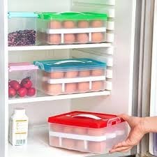 siddhmurti Double Layer Plastic Egg Box Kitchen Refrigerator 32 Grid Egg Container Storage BoxHolderCase Food Crisper Organizer - Image 4