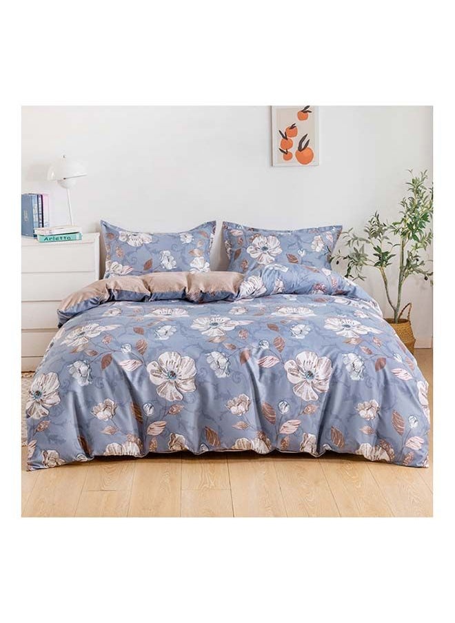 RISHAHOME 4-Piece Single Size Duvet Cover Set Microfibre Horizon 1 Duvet Cover 160x210 cm; 1 Fitted Sheet 120x200x25 cm; 2 Pillow Cover 48x74cm Multicolor  - Image 1
