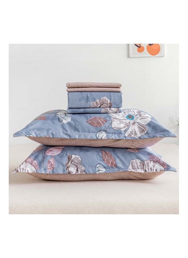 RISHAHOME 4-Piece Single Size Duvet Cover Set Microfibre Horizon 1 Duvet Cover 160x210 cm; 1 Fitted Sheet 120x200x25 cm; 2 Pillow Cover 48x74cm Multicolor  - Image 2