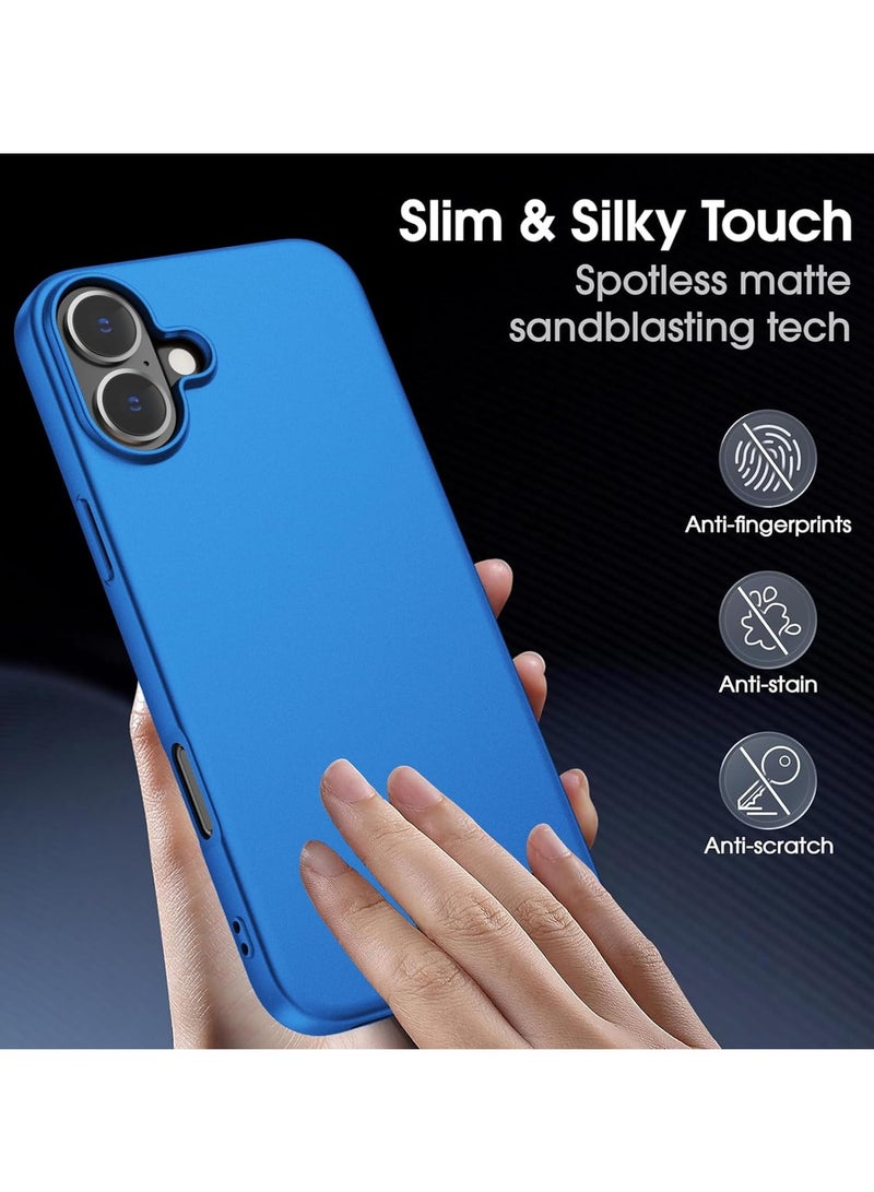 ELTRAZONE iPhone 16 Case Ultra-Thin Matte Blue Cover with Upgraded Camera Lens & Screen Protectors – Slim, Shockproof, Anti-Scratch Soft Touch Case - Image 2