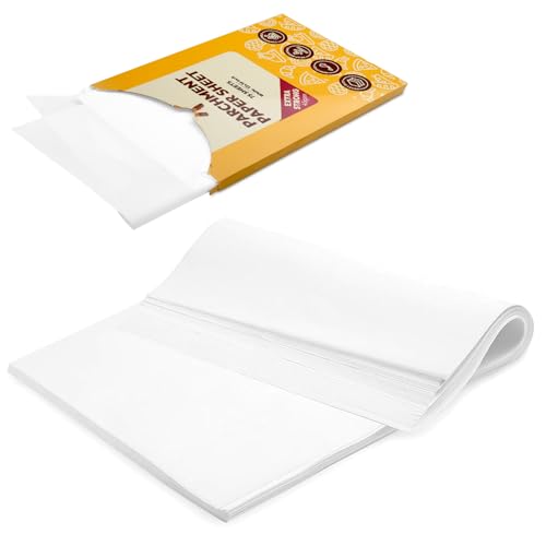 Katbite 75Pcs White Parchment Paper Sheets 12x16IN, Pre-Cut Heavy Duty Parchment Baking Paper, Non-Stick Half Sheet White Baking Parchment Paper for Air Fryer, Baking Cookie Pans[Advanced Series] - Image 1