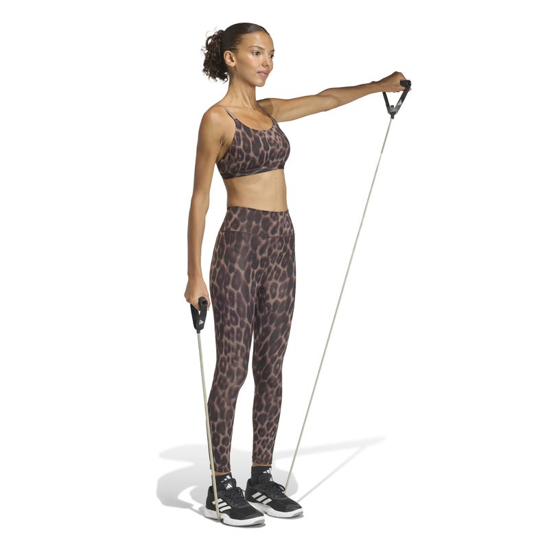 adidas Optime Essentials Workout Leopard Light Support Bra - Image 5