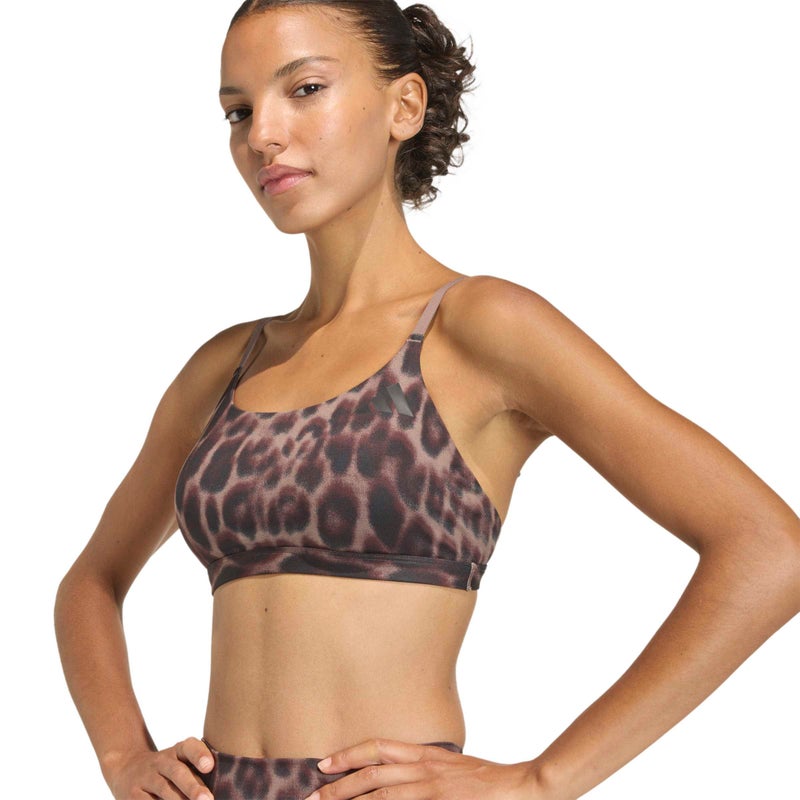 adidas Optime Essentials Workout Leopard Light Support Bra - Image 2