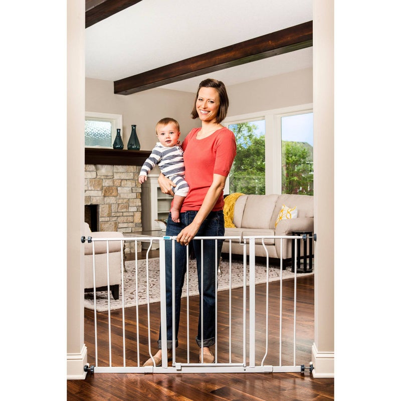 Regalo Regalo Easy Open 47Inch Super Wide Walk Thru Baby Gate Bonus Kit Includes 4Inch and 12Inch Extension Kit 4 Pack Pressure Mount Kit and 4 Wall Cups and Mounting Kit 11 Count Pack of 1 
