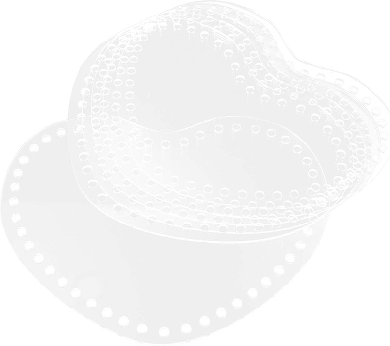 EXCEART Acrylic Board Bag 6pcs Heart Shaped Clear Acrylic Sheet Acrylic Plastic Disc Valentine Acrylic Panel Transparent Acrylic Sheets Sign for DIY Craft Clear DIY Basket Weaving Supplies - Image 1