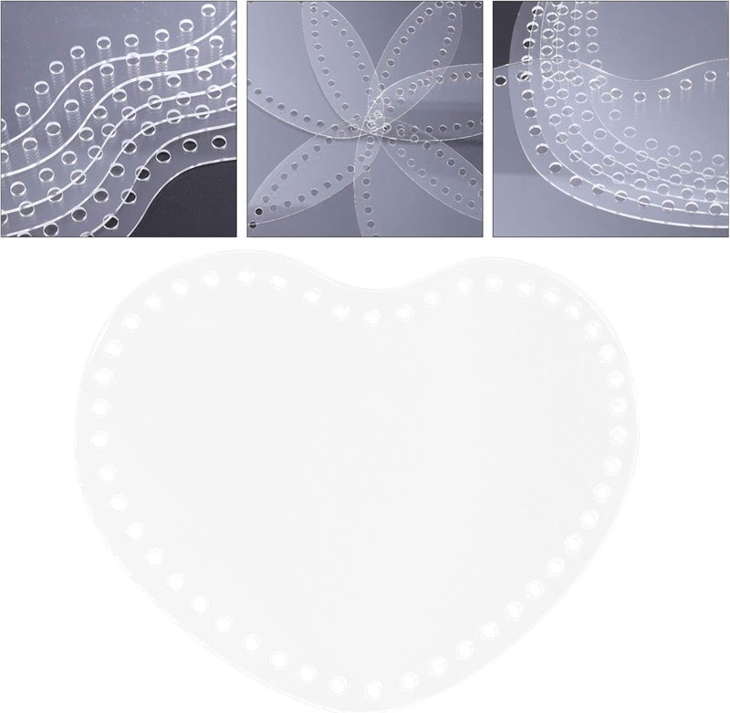 EXCEART Acrylic Board Bag 6pcs Heart Shaped Clear Acrylic Sheet Acrylic Plastic Disc Valentine Acrylic Panel Transparent Acrylic Sheets Sign for DIY Craft Clear DIY Basket Weaving Supplies - Image 2