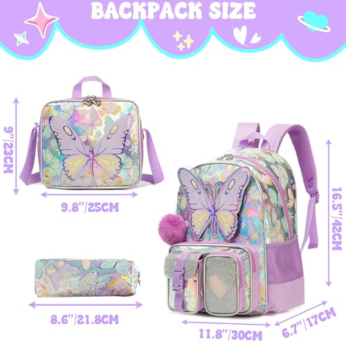 Meetbelify Backpack for Girls Backpacks with Lunch Box Pencil Case for Elementary Student Kids School Travel Bag for Girls Ages 68 Years Old - Image 3