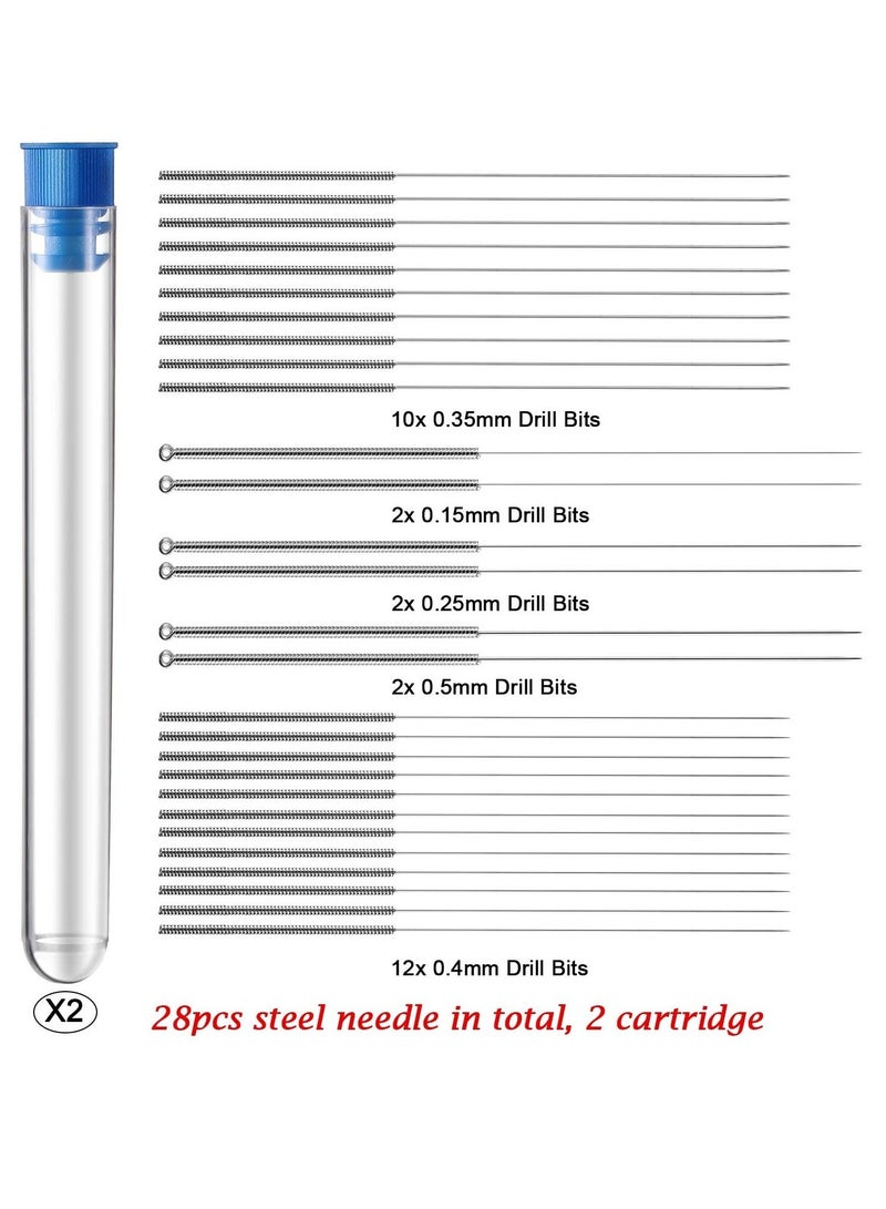 40 Pieces 3D Printer Nozzle Cleaning Kit, 28 Pieces 0.15 mm, 0.25 mm, 0.35 mm, 0.4 mm, 0.5 mm Nozzle Cleaning Needles with Storage Box, 8 Pieces Cleaning Copper Wire Toothbrushes, 2 Pieces Tweezers - Image 3