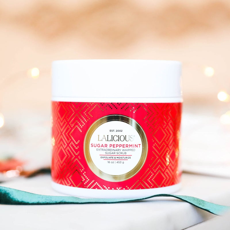 LaLicious Sugar Peppermint Extraordinary Whipped Sugar Scrub - Cane Sugar Body & Foot Scrub, Exfoliating & Moisturizing Skin Care with Coconut Oil & Honey, No Parabens (2oz) - Image 3
