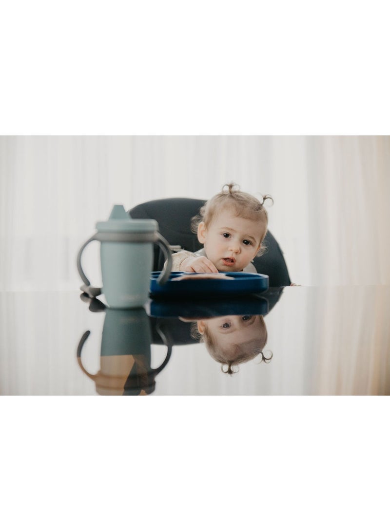 bbluv bblüv Sët - 4M+ Silicone Baby Feeding Set | BPA-Free | Spill-Proof Bib, Suction Plate & Spoon | Soft, Durable & Dishwasher Safe | Anti-Bacterial & Non-Allergic | Navy Blue - Image 5