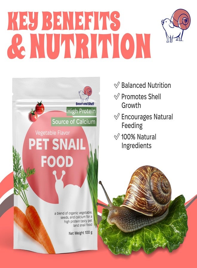 Snout and Shell Pet Snail Food - Tasty High-Protein, Calcium Blend for Snails, Easy Addition to Your Garden Snails Terrarium or Snail Habitat (Vegetables & Fruit) - Image 5