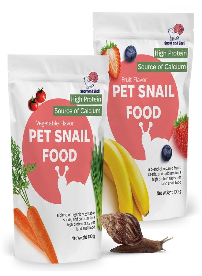 Snout and Shell Pet Snail Food - Tasty High-Protein, Calcium Blend for Snails, Easy Addition to Your Garden Snails Terrarium or Snail Habitat (Vegetables & Fruit) - Image 1