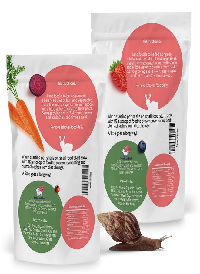 Snout and Shell Pet Snail Food - Tasty High-Protein, Calcium Blend for Snails, Easy Addition to Your Garden Snails Terrarium or Snail Habitat (Vegetables & Fruit) - Image 2