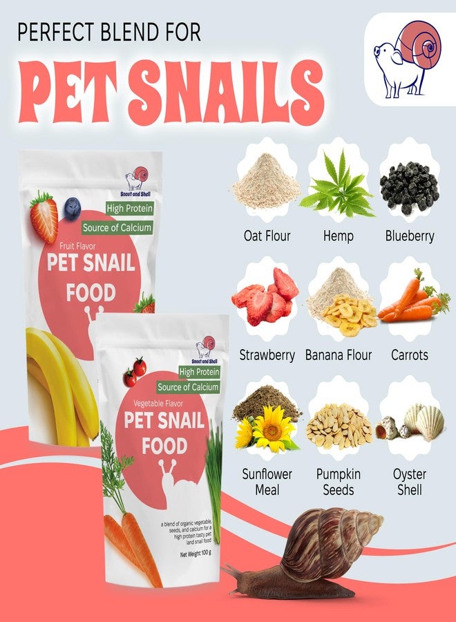 Snout and Shell Pet Snail Food - Tasty High-Protein, Calcium Blend for Snails, Easy Addition to Your Garden Snails Terrarium or Snail Habitat (Vegetables & Fruit) - Image 3