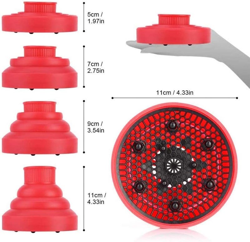 Cozy Hairdryer with Diffuser for Curly Hair Professional Universal Hair Diffuser, New Silicone Folding Hairdryer Hair Blower Diffuser Cover Styling Hairdressing Tool, For Curly Hair and Natural Hair - Image 2