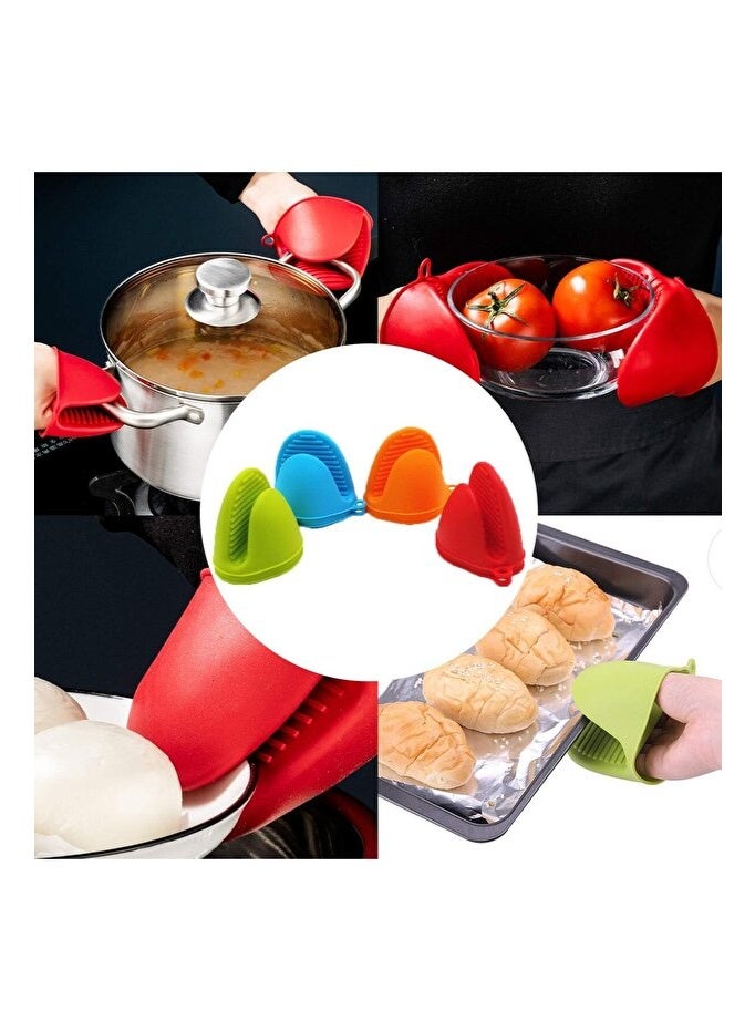 4 pieces of heat-resistant and non-slip silicone oven gloves - easy to use - Image 2