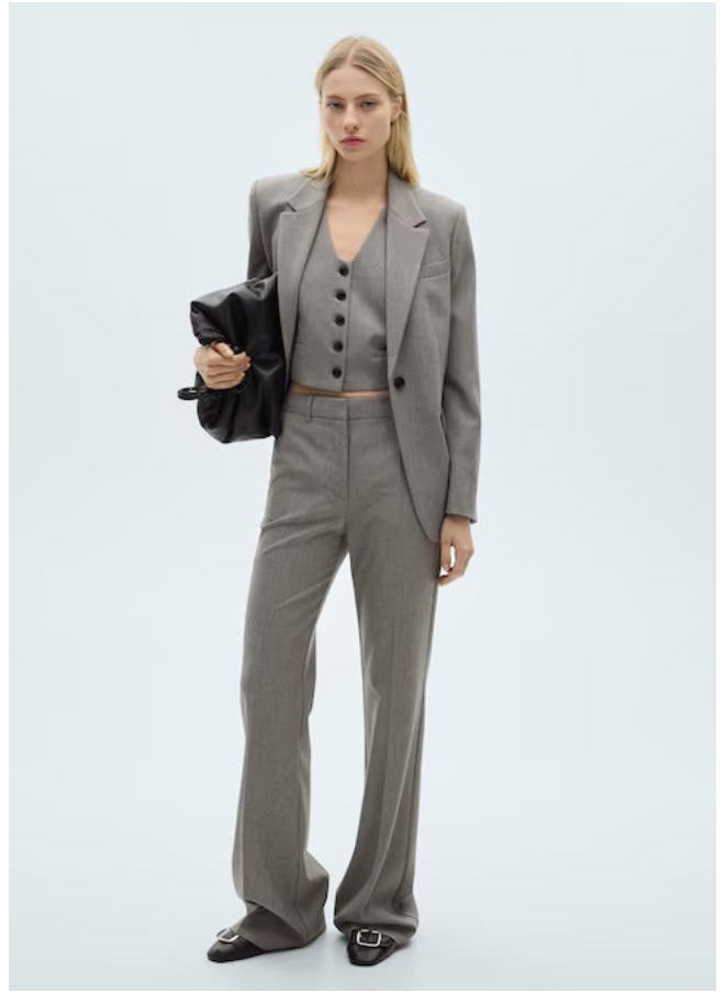 MANGO Casual Cropped Suit Waistcoat  - Image 4