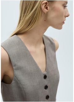 MANGO Casual Cropped Suit Waistcoat  - Image 3