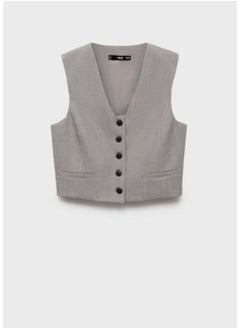 MANGO Casual Cropped Suit Waistcoat  - Image 5