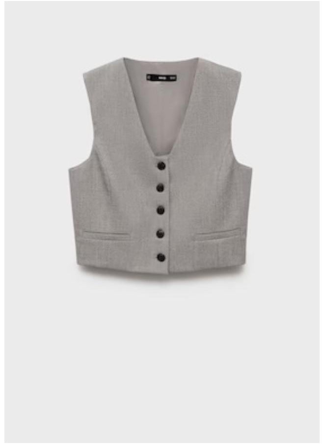 MANGO Casual Cropped Suit Waistcoat  - Image 5