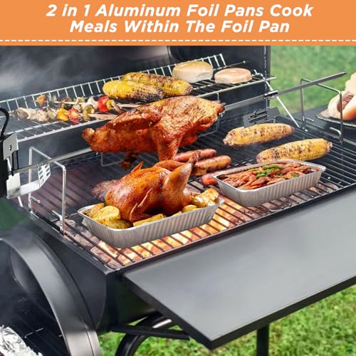 Sageme 20 Pack Weber Grills Compatible Drip Pans 6415 for Weber Grills Spirit Gas Grills, Q Grills, Genesis and Genesis II LX 200 300 Series Disposable Aluminum Foil Grease Trays 6 x 1.4 x 8.6 Inches - Image 4