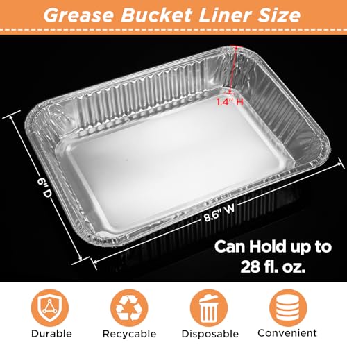 Sageme 20 Pack Weber Grills Compatible Drip Pans 6415 for Weber Grills Spirit Gas Grills, Q Grills, Genesis and Genesis II LX 200 300 Series Disposable Aluminum Foil Grease Trays 6 x 1.4 x 8.6 Inches - Image 2