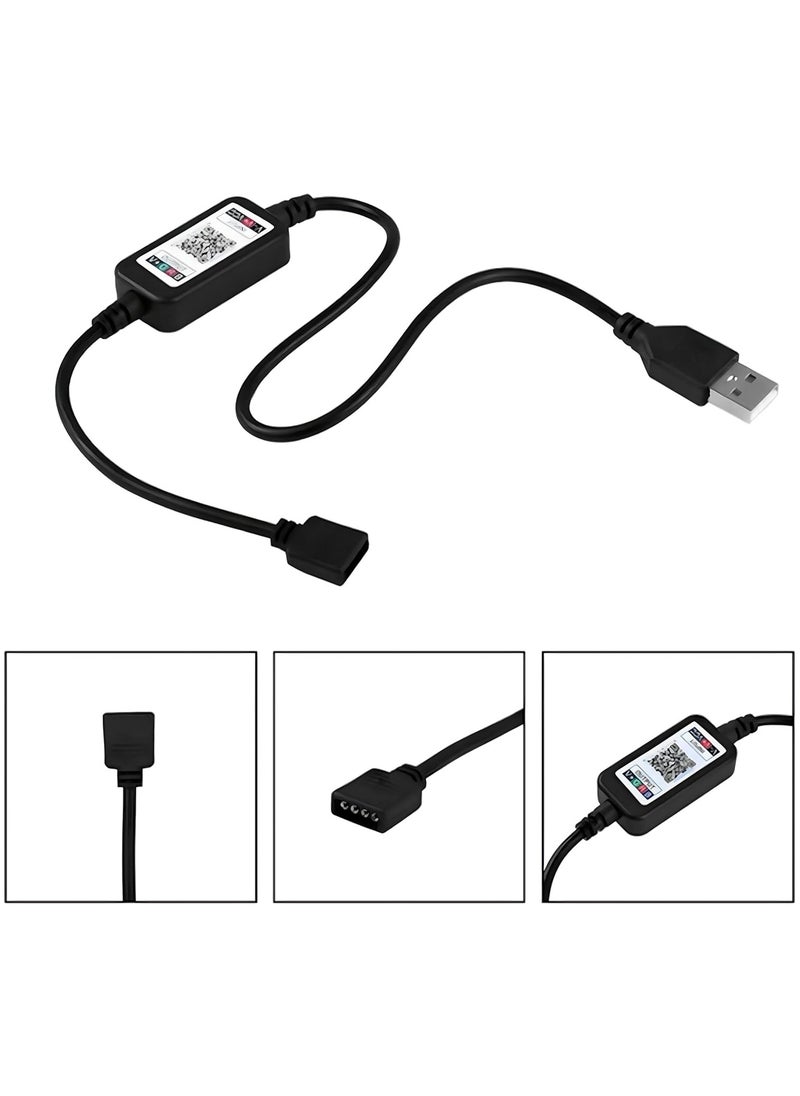 Generic - Smart Bluetooth RGB LED Strip Light Sync to Music Lighting Smart App Controller for iOS and Android USB Powered for Home Decor Kitchen Bedroom 5M - Image 1
