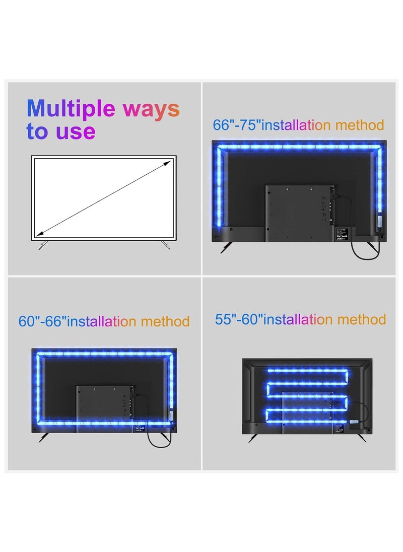 Generic - Smart Bluetooth RGB LED Strip Light Sync to Music Lighting Smart App Controller for iOS and Android USB Powered for Home Decor Kitchen Bedroom 5M - Image 1