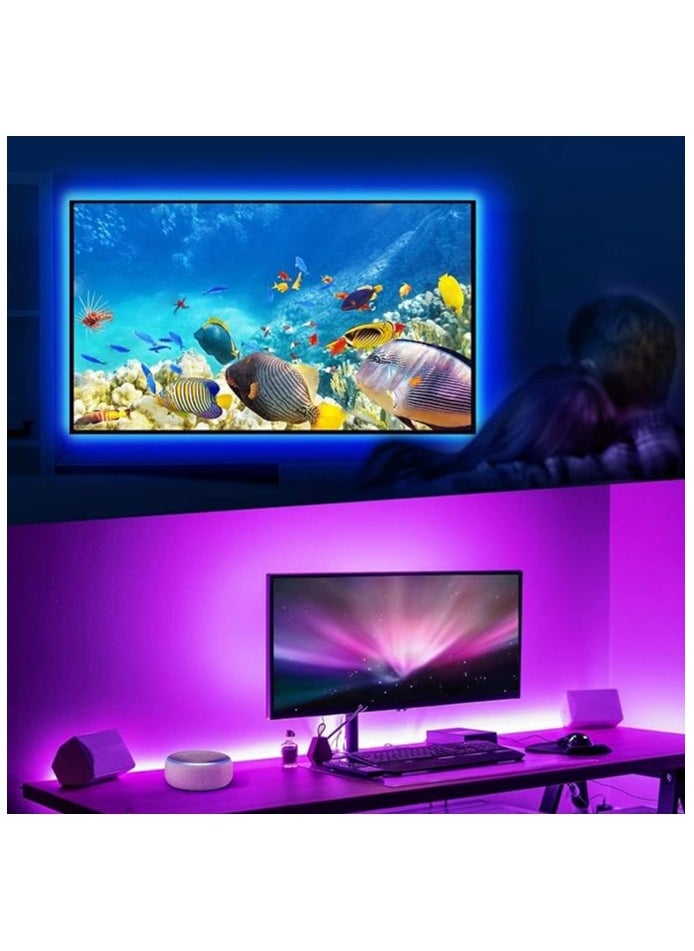 Generic - Smart Bluetooth RGB LED Strip Light Sync to Music Lighting Smart App Controller for iOS and Android USB Powered for Home Decor Kitchen Bedroom 5M - Image 1