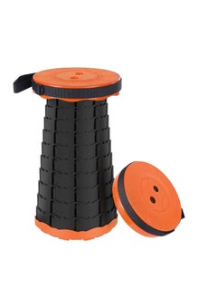 GTC GTC® Retractable Folding Stools Portable Lightweight for Indoor and Outdoor Traval, Fishing, Camping, Garden Use (36283-3) (Orange)  - Image 1