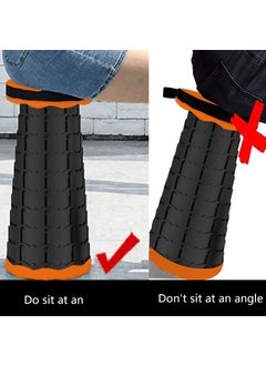 GTC GTC® Retractable Folding Stools Portable Lightweight for Indoor and Outdoor Traval, Fishing, Camping, Garden Use (36283-3) (Orange)  - Image 5