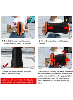 GTC GTC® Retractable Folding Stools Portable Lightweight for Indoor and Outdoor Traval, Fishing, Camping, Garden Use (36283-3) (Orange)  - Image 4