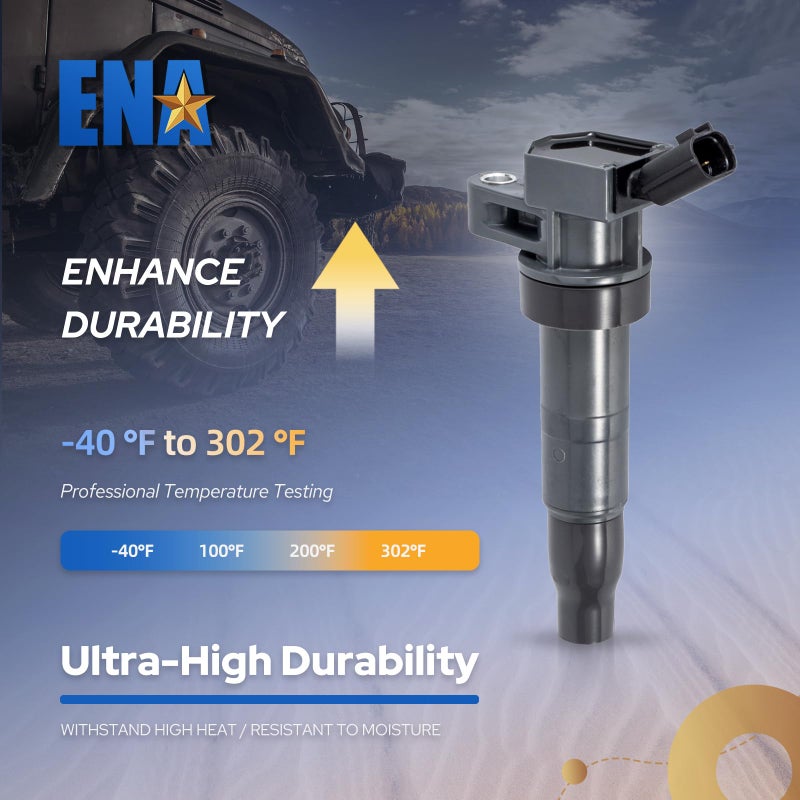 ENA Ignition Coil Pack UF611 Compatible with Hyundai Kia Tucson Santa Fe Sonata Sportage Forte Sorento 2008 2009 2010 2011 2012 2013 2014 2015 2016 2.0L 2.4L L4 Coils Set of 4 Replacement for GN10568 - Image 5