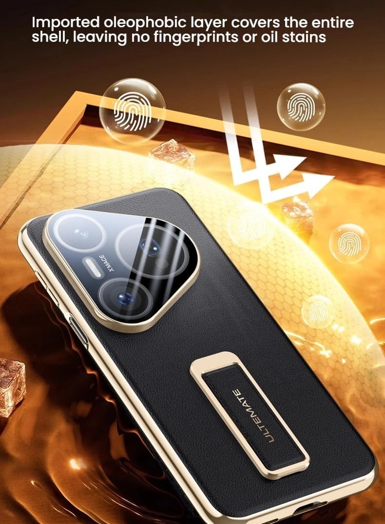 general Case Compatible with Huawei Pura 80 Pro/Pro+, Built-in Fully Wrapped Lens Protection  Stand, Frosted Anti-fingerprint Protective Cover for Huawei Pura 80 Pro Plus 5G - Image 4