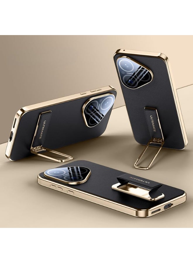 general Case Compatible with Huawei Pura 80 Pro/Pro+, Built-in Fully Wrapped Lens Protection  Stand, Frosted Anti-fingerprint Protective Cover for Huawei Pura 80 Pro Plus 5G - Image 1