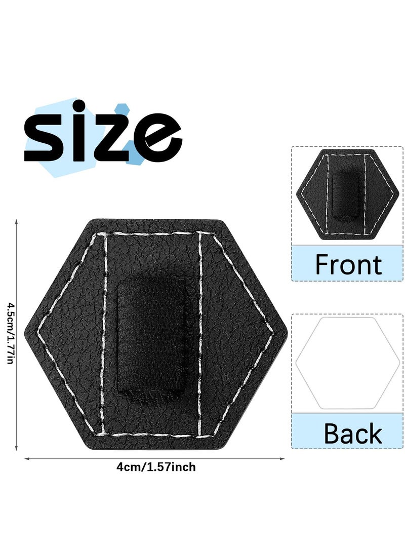 Self-Adhesive Hexagon Pen Holder for Notebooks & Journals - Elastic Loop Leather Pencil Holder, Perfect for Calendars & Tablets