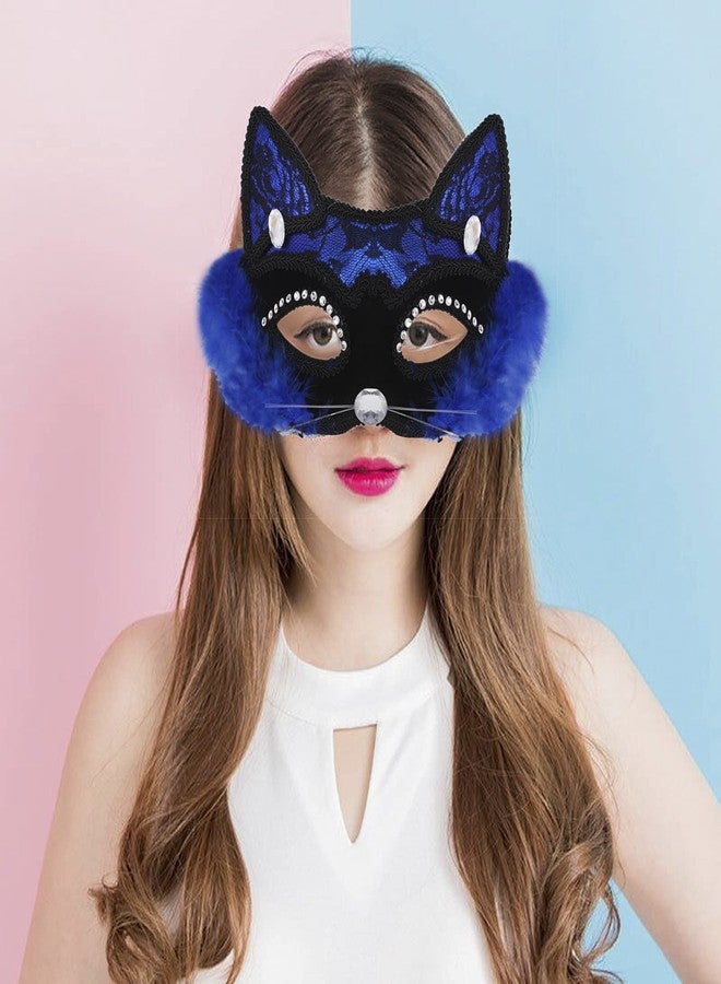 IPENNY Womens Kids Halloween Cat Mask Half Face Lace Cosplay Costume Halloween Mask - Image 5