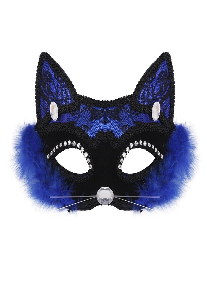 IPENNY Womens Kids Halloween Cat Mask Half Face Lace Cosplay Costume Halloween Mask - Image 1
