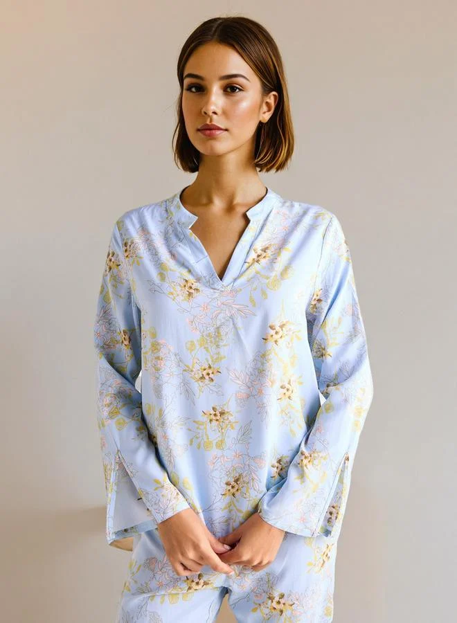 سبلاش فيڤ طقم بيجامة بطبعة زهور