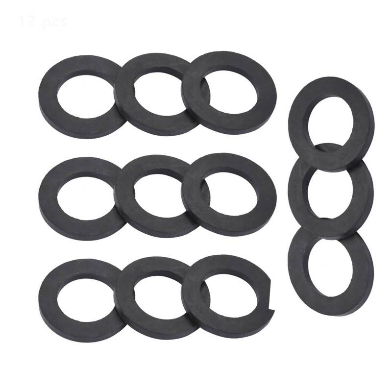 Rubber Washer 12-Piece Kit 1/2 Inch 3/4 Inch 1 Inch Black Sealing Washers - for Water and Hydraulic Fittings - DIY Fastener Repair Set for Home Use - Image 1