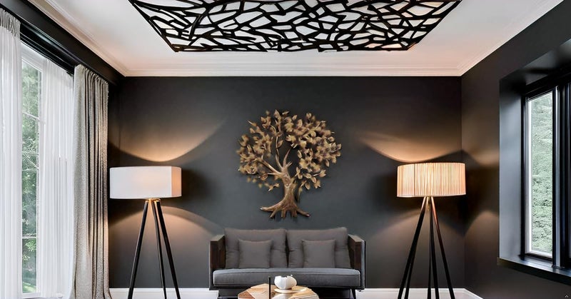 AntarYuga Metal Zora Tree Wall Art | Ethnic Handcrafted Wall Hanging for Home, Office, Living Room & Bedroom Decoration | Modern Décor Item - Golden 45 x 2 x 45 Inch - Image 2